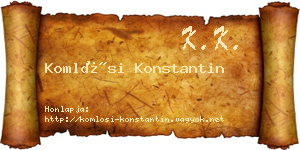 Komlósi Konstantin névjegykártya