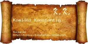 Komlósi Konstantin névjegykártya